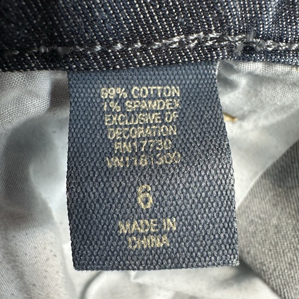 Converse All Star Size 6 Blue Jean Denim Knee Length Skirt Back Slit 32X18.75 - Picture 8 of 8